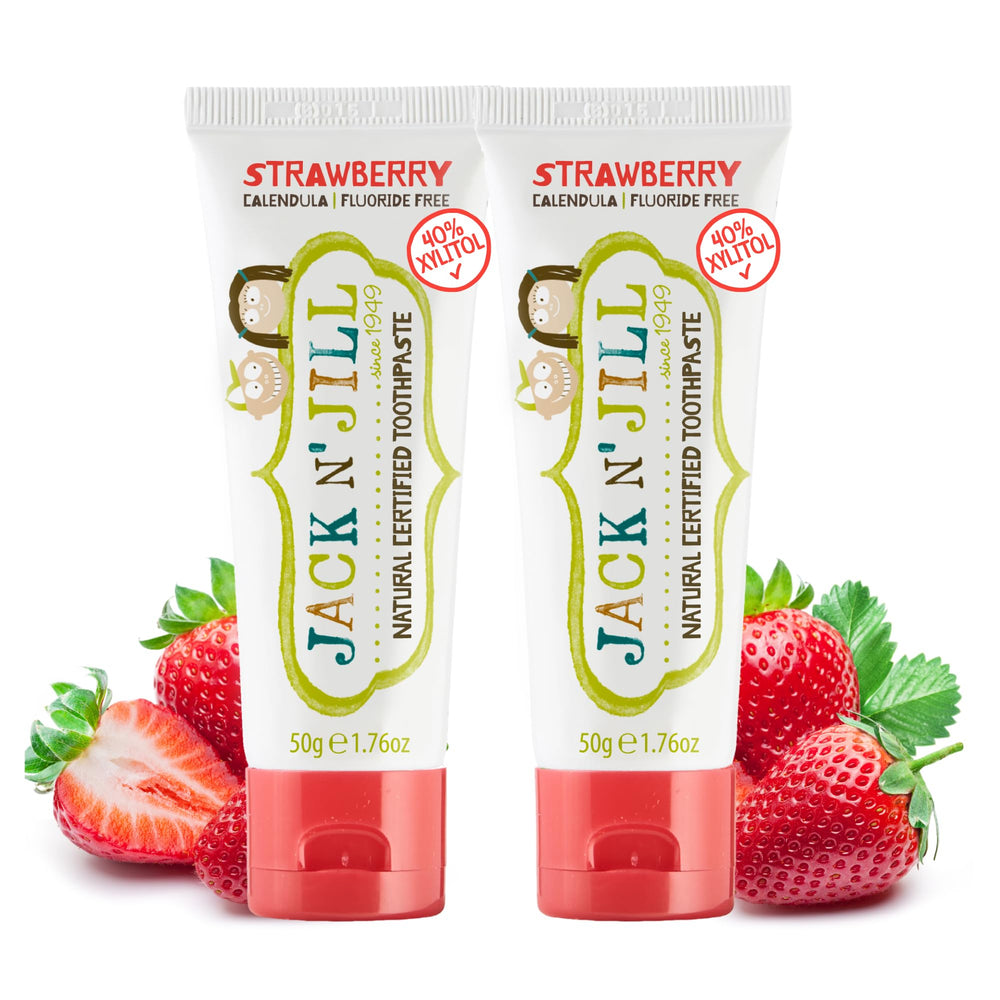 Jack N' Jill natural toothpaste baby tube strawberry flavor for gentle brushing
