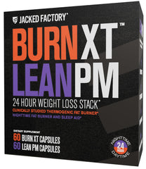 Jacked Factory Burn-XT bottle showing daytime energy and fat support