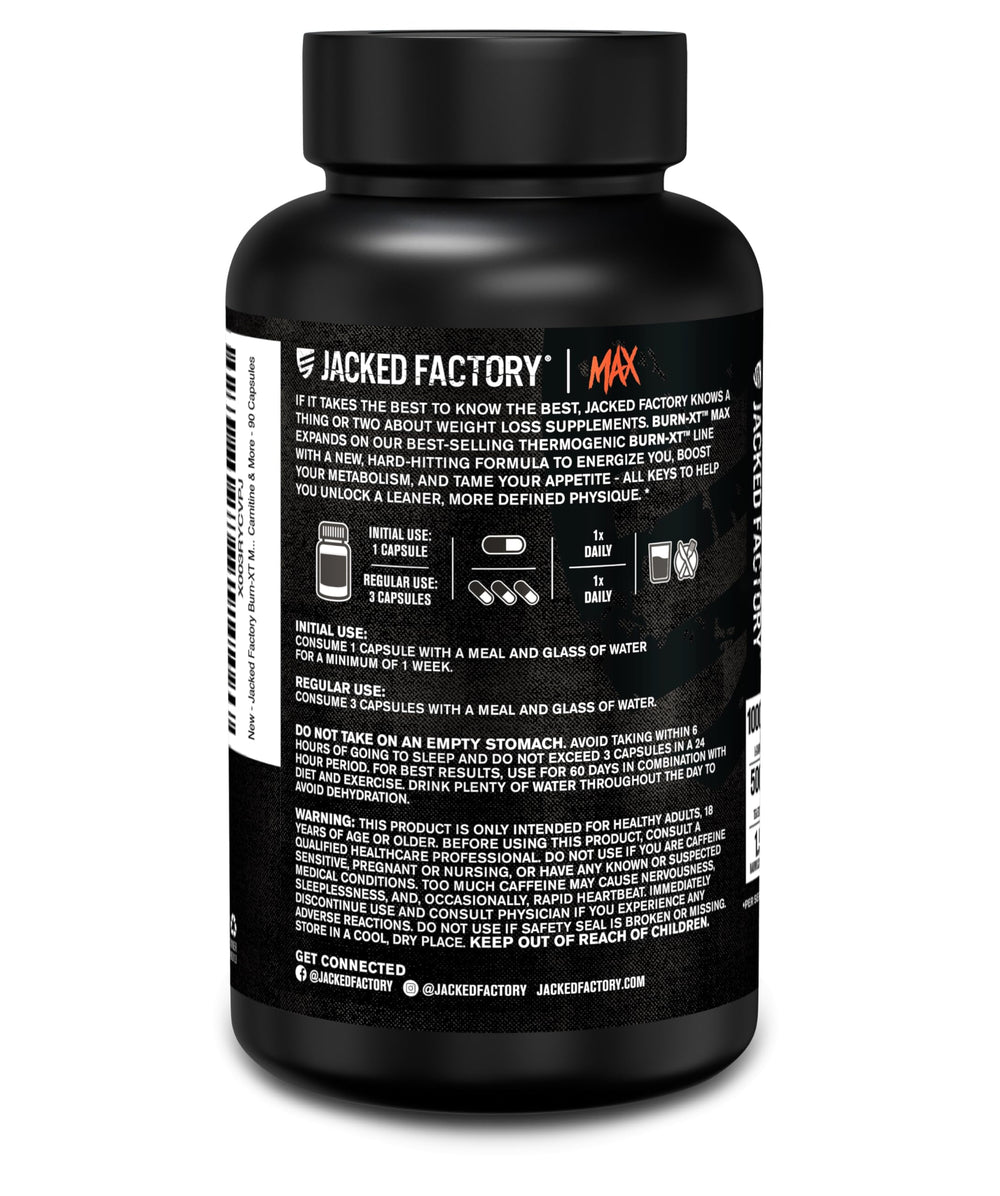Jacked Factory Burn-XT Max Mitoburn display for enhanced energy