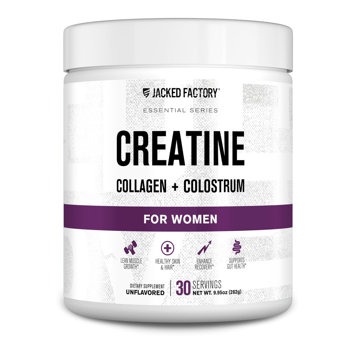 Jacked Factory Creatine Women bottle for streamlined workouts and lean muscle support.