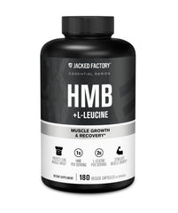 Jacked Factory HMB Leucine capsules in bottle for lean muscle support