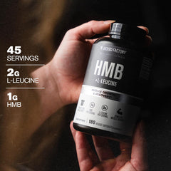 Packaging shows 2 g leucine per serving for muscle protein support