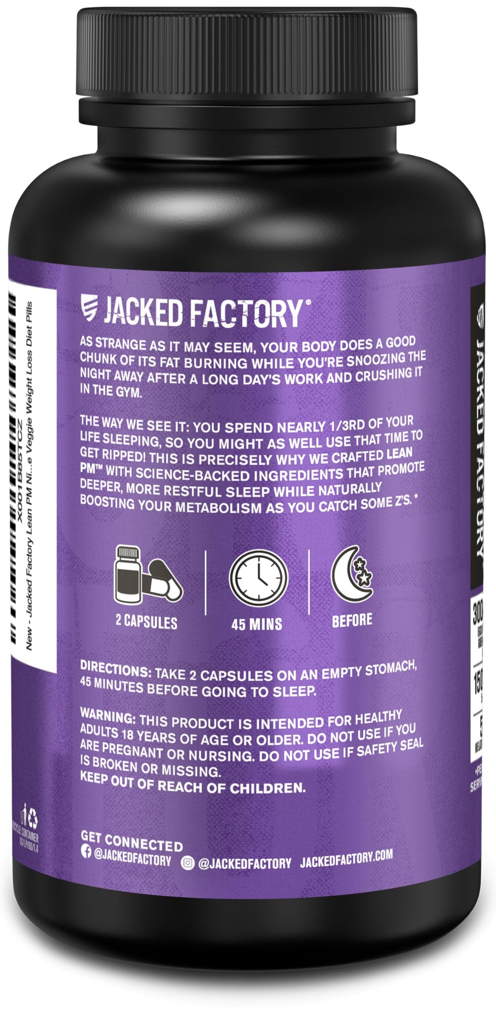 Nighttime routine scene showing Lean PM as part of a diet plan.