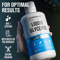 Jacked Factory Liquid Glycerol label close-up emphasizing vegan glycerol content.