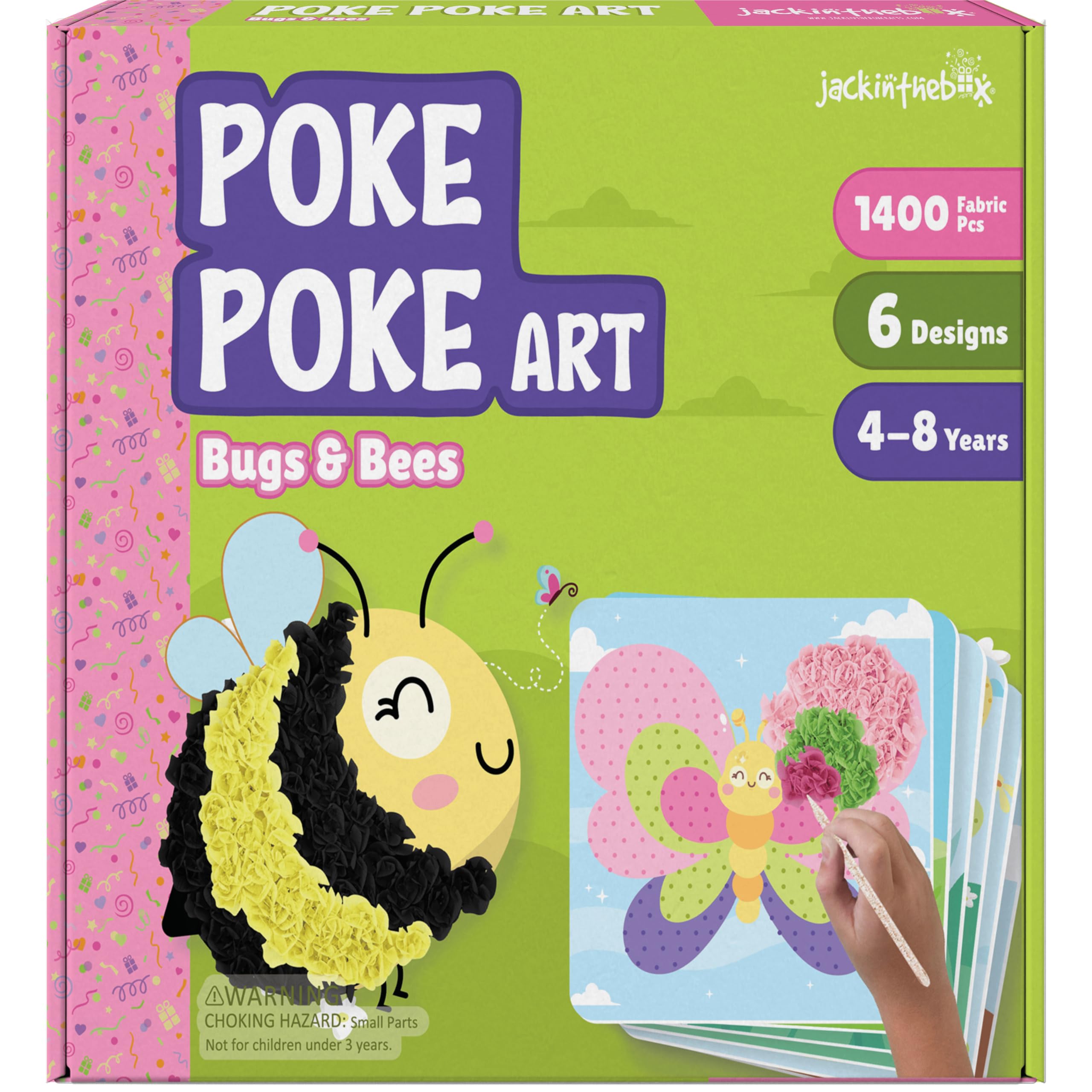 jackinthebox Poke Poke Art Bugs Theme kit with foam boards for mess-free crafting