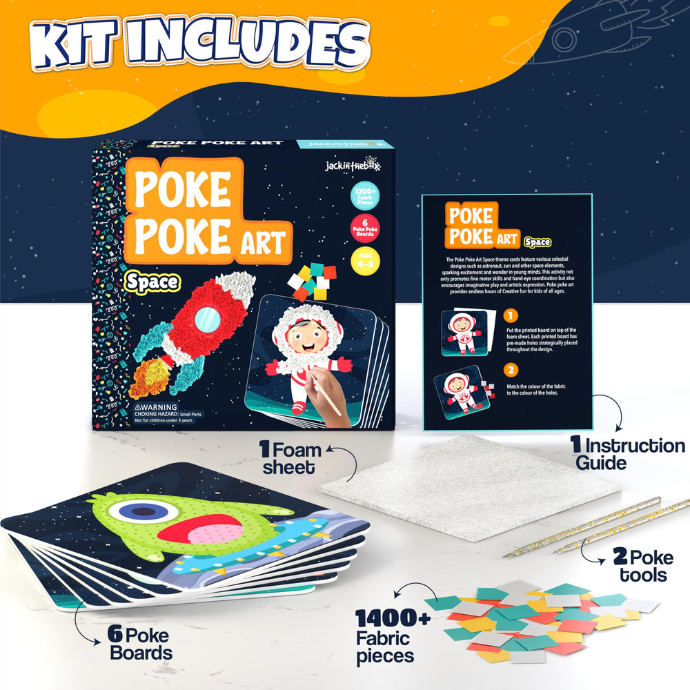 jackinthebox Poke Poke Art Fabric Squares show reusable art pieces for fun.