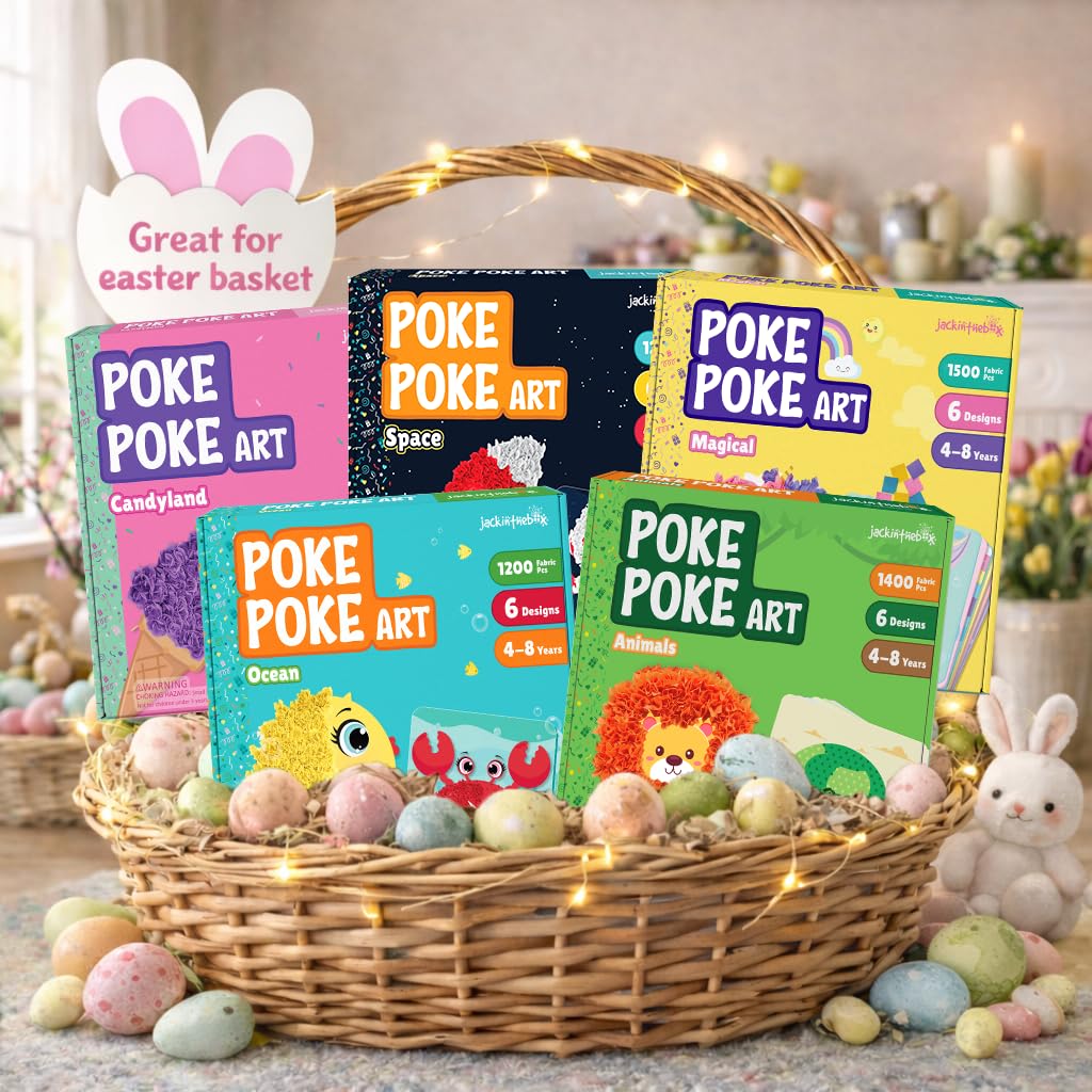 jackinthebox Poke Poke Art foam boards showcase candy themes for imaginative play