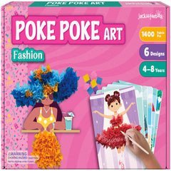 jackinthebox poke poke art kit cover showing colorful fashion outfits for mess-free crafting