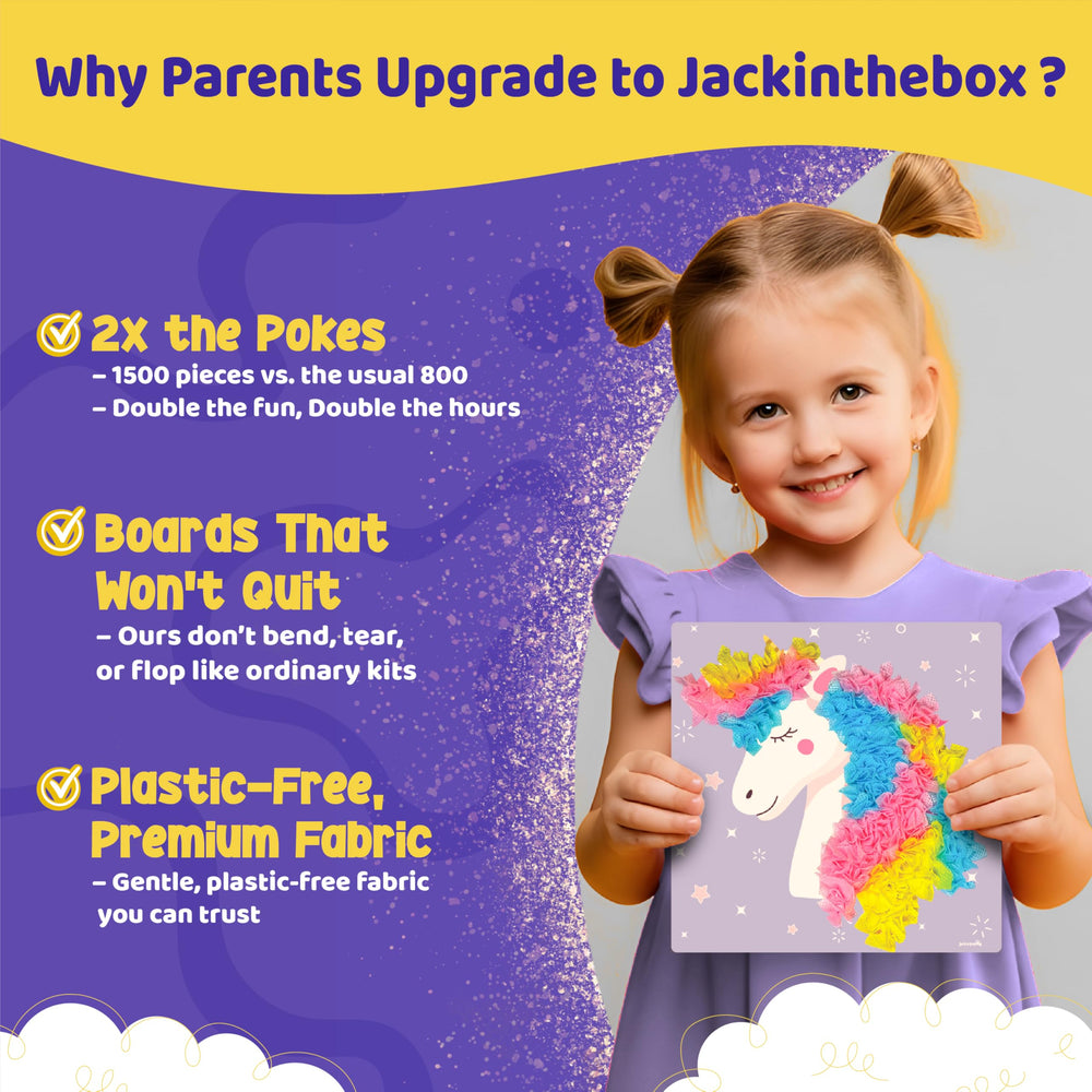jackinthebox Poke Poke Art kit poke pad protects surfaces during craft time.