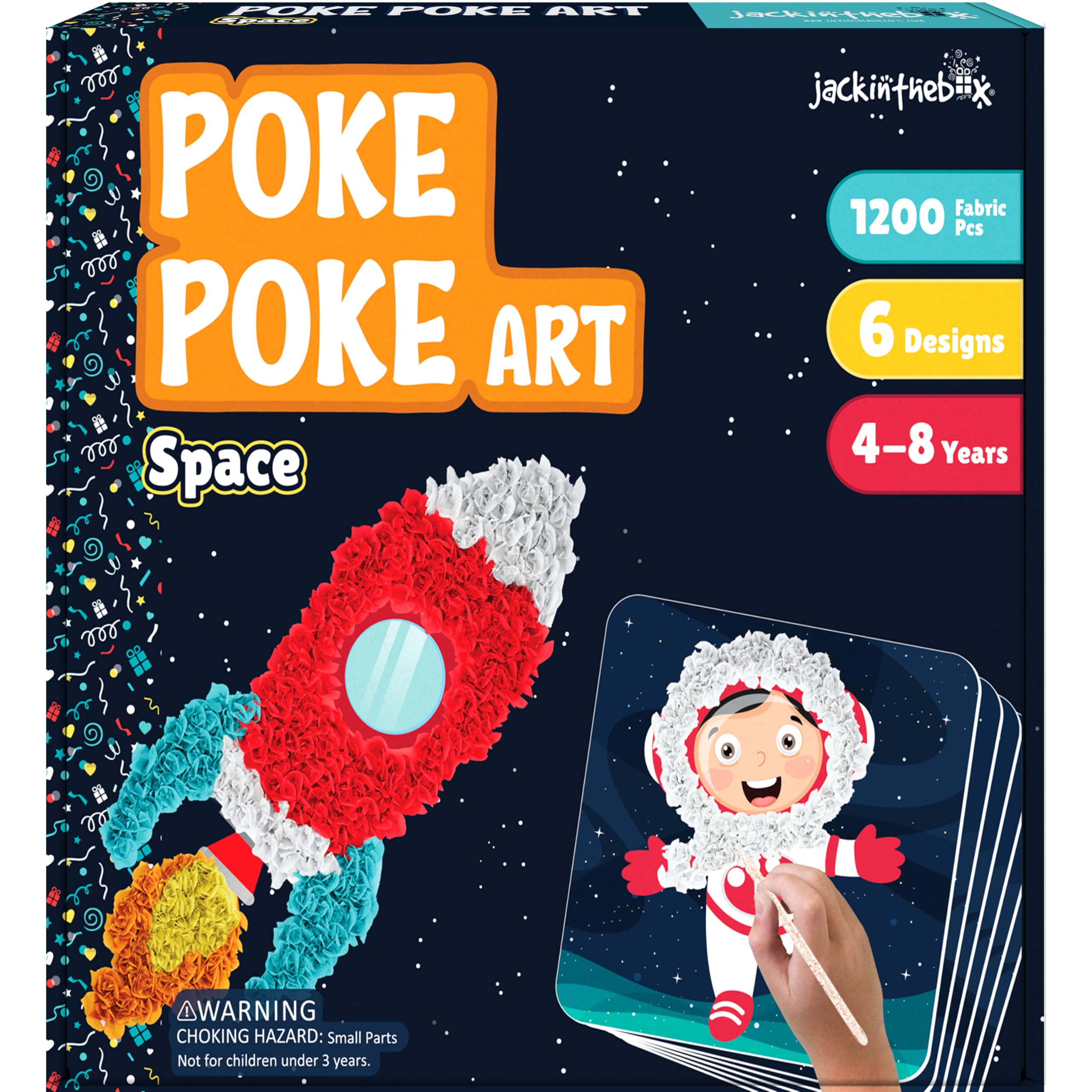 jackinthebox Poke Poke Art Space Sun design promotes creative play and fine motor skills.