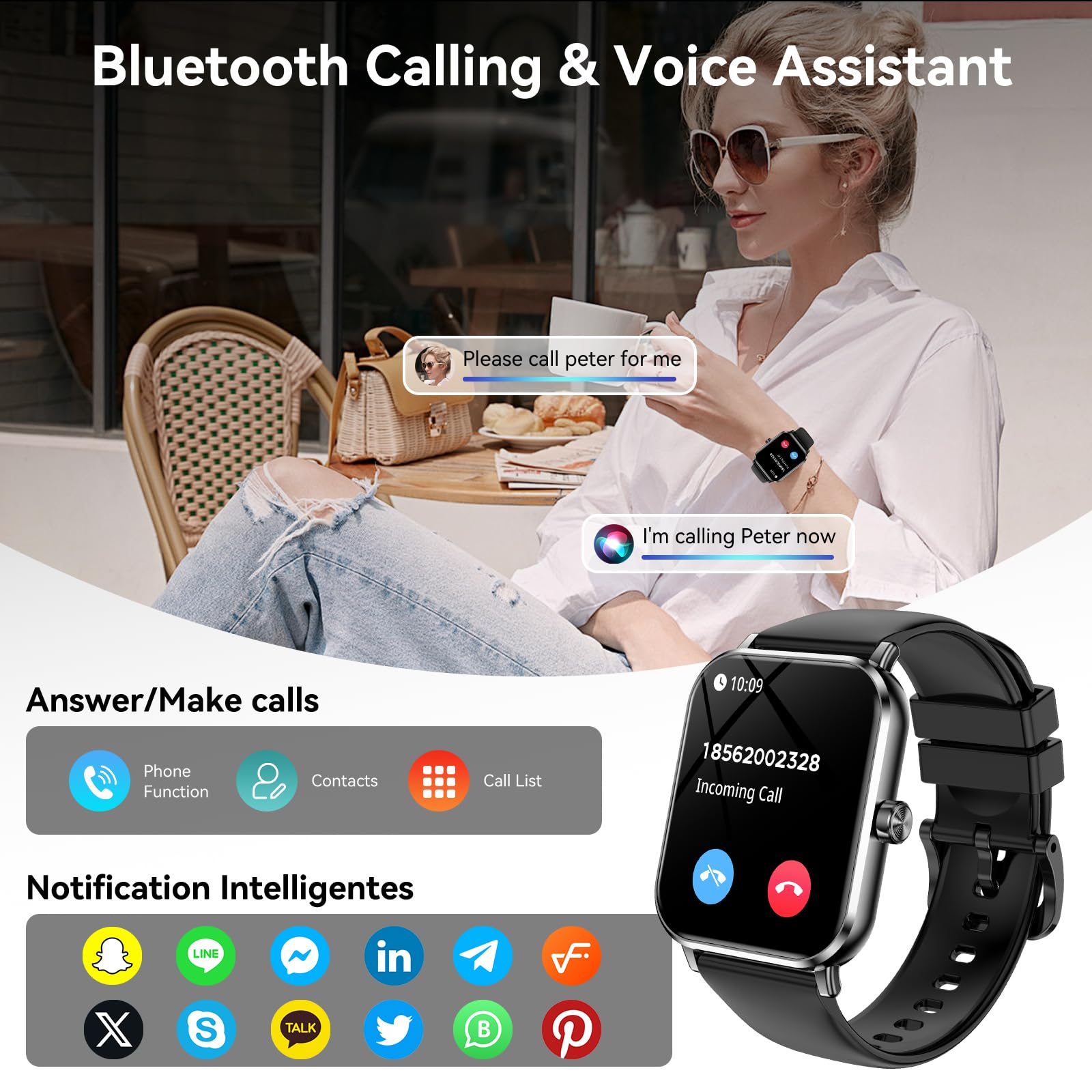 Jacoosa Smart Watch offers 130+ sports modes for diverse workouts.