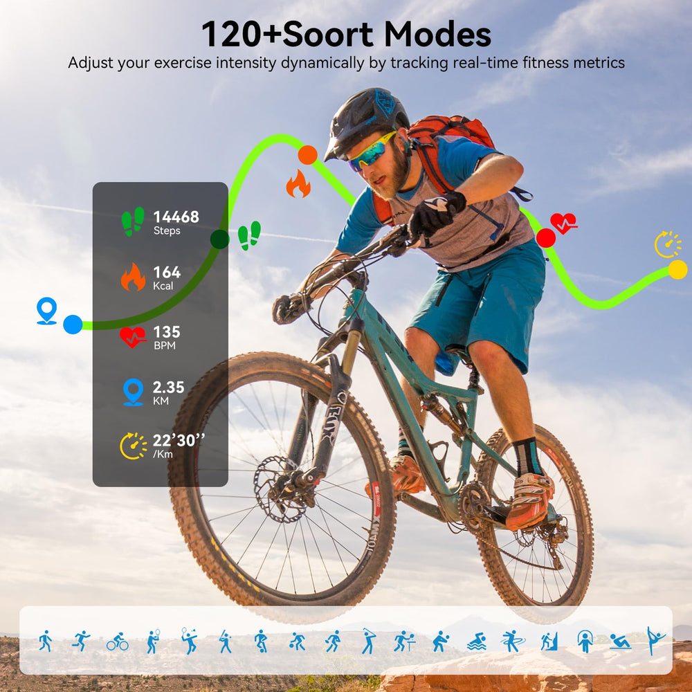 Jacoosa Smart Watch 5 ATM resistance supports daily wear in all conditions.