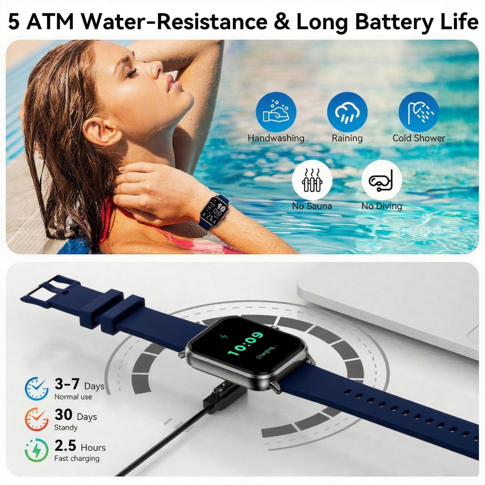 Jacoosa Smartwatch zinc alloy frame with silicone strap for durability