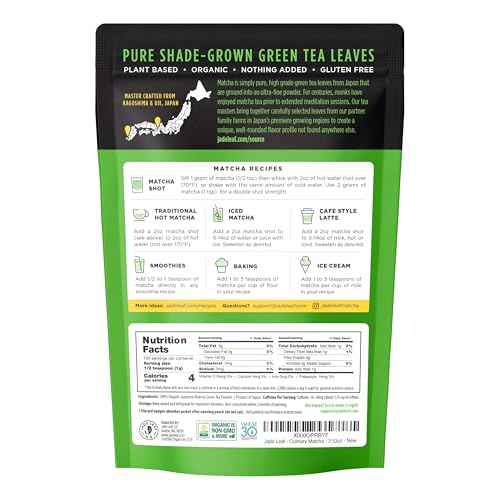 Jade Leaf Matcha powder in a baking bowl enhances flavor and color