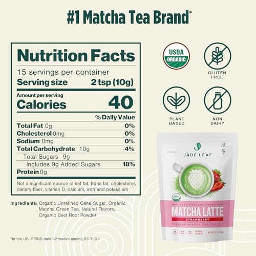 Jade Leaf Matcha Organic Strawberry Latte Mix cozy kitchen scene