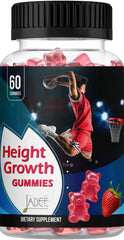 Jadee Height Growth Gummies bottle showing colorful bites for growing kids' bone support.