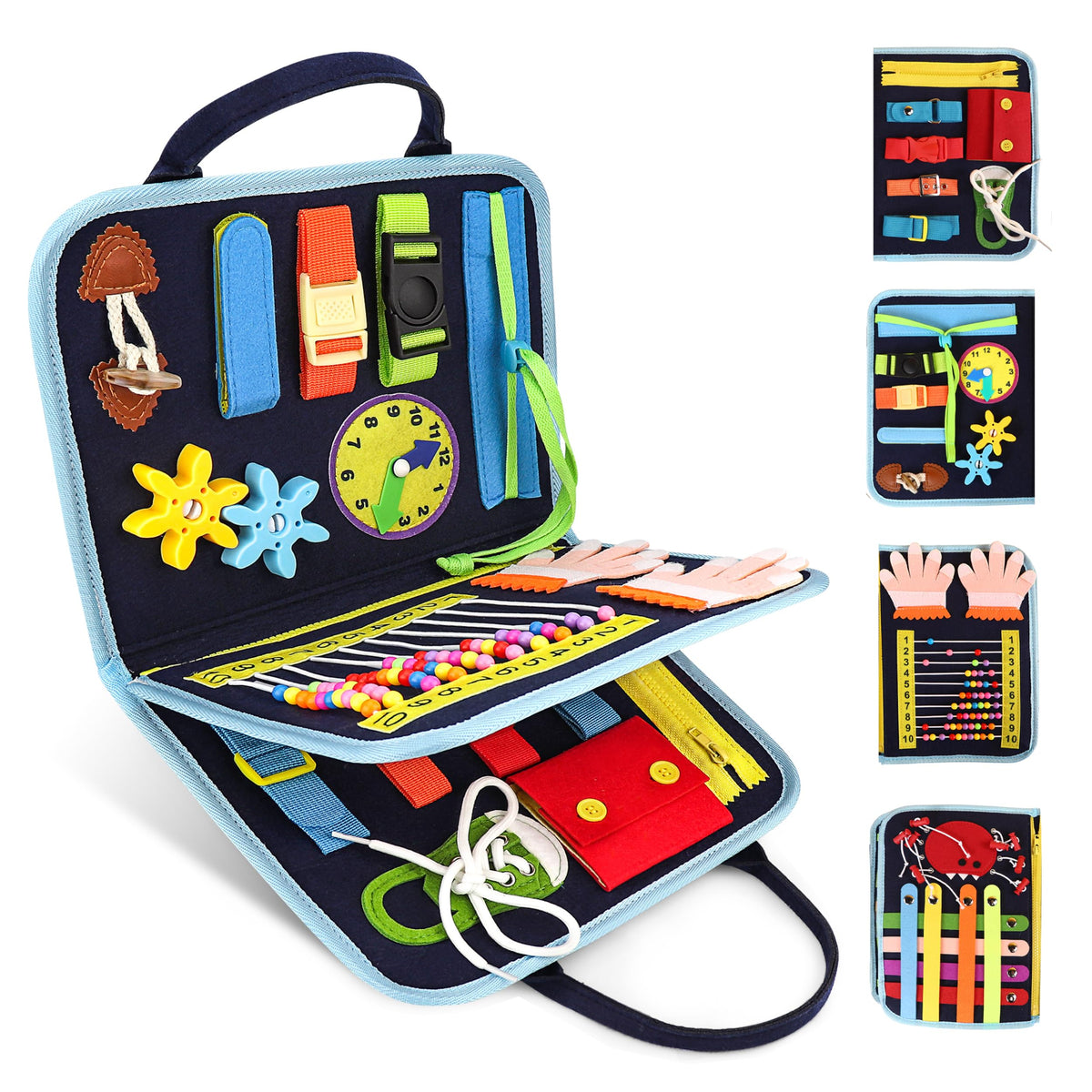 JAGSYJOY Busy Board with abacus engages toddlers in early math skills during screen-free play