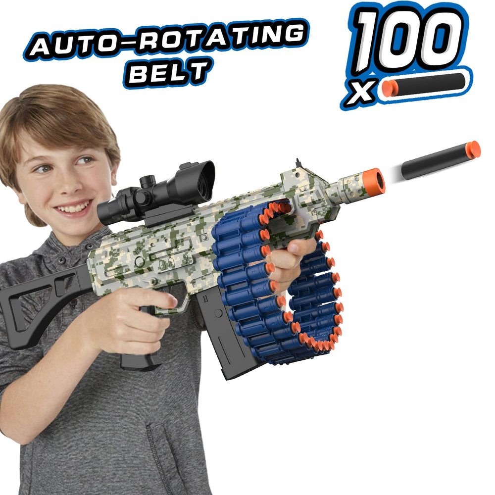 JakMean blaster with 30-dart clips enables quick reloading during fast-paced foam battles.