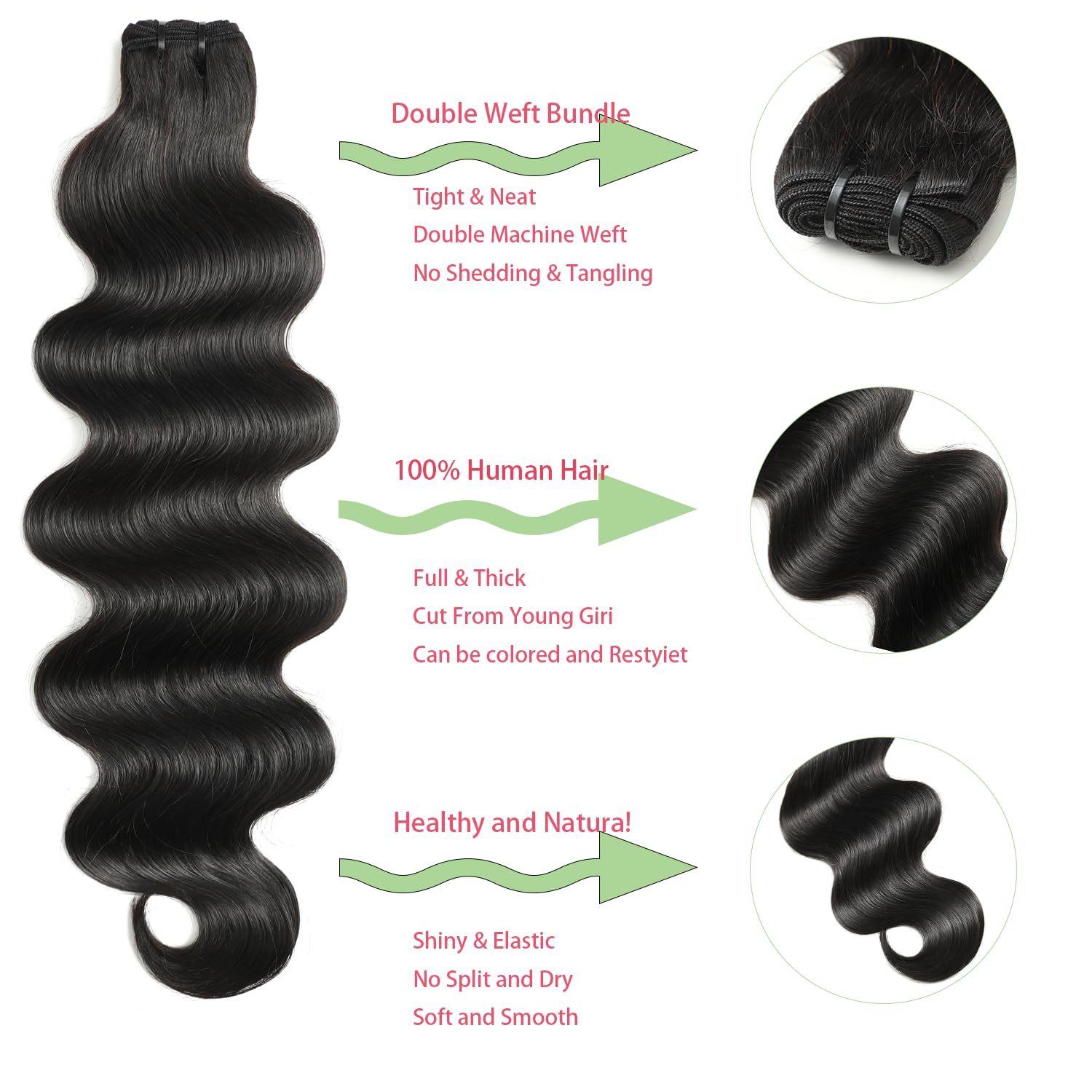Jaliyah natural black color bundles for easy color match