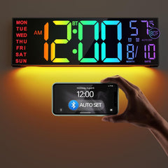JALL 16.2-inch large display clock with bold digits for easy readability in any room.
