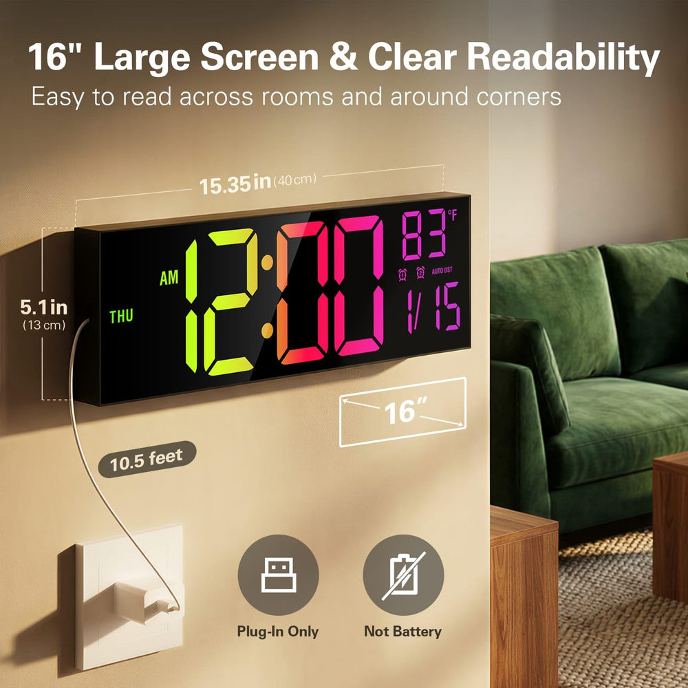 JALL dual alarms with remote control provide flexible wake times.