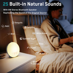 JALL Sunrise Alarm Clock LED display showing brightness progression