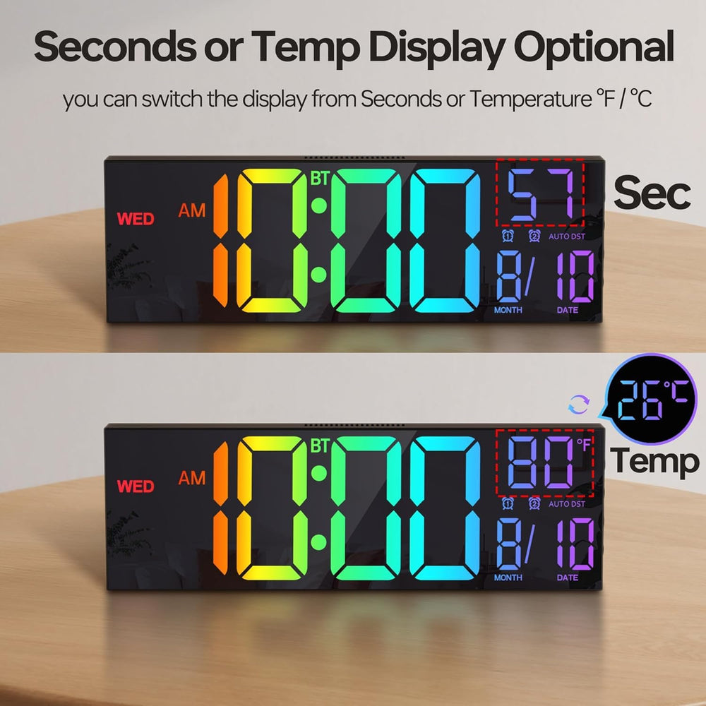 JALL clock mounted on wall or placed on desk for flexible setup.