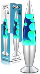 JAMBO liquid lamp with blue body and motion wax creates soothing ambient lighting.