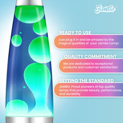 JAMBO lamp demonstrates yellow-to-green wax transitions for a tranquil atmosphere.