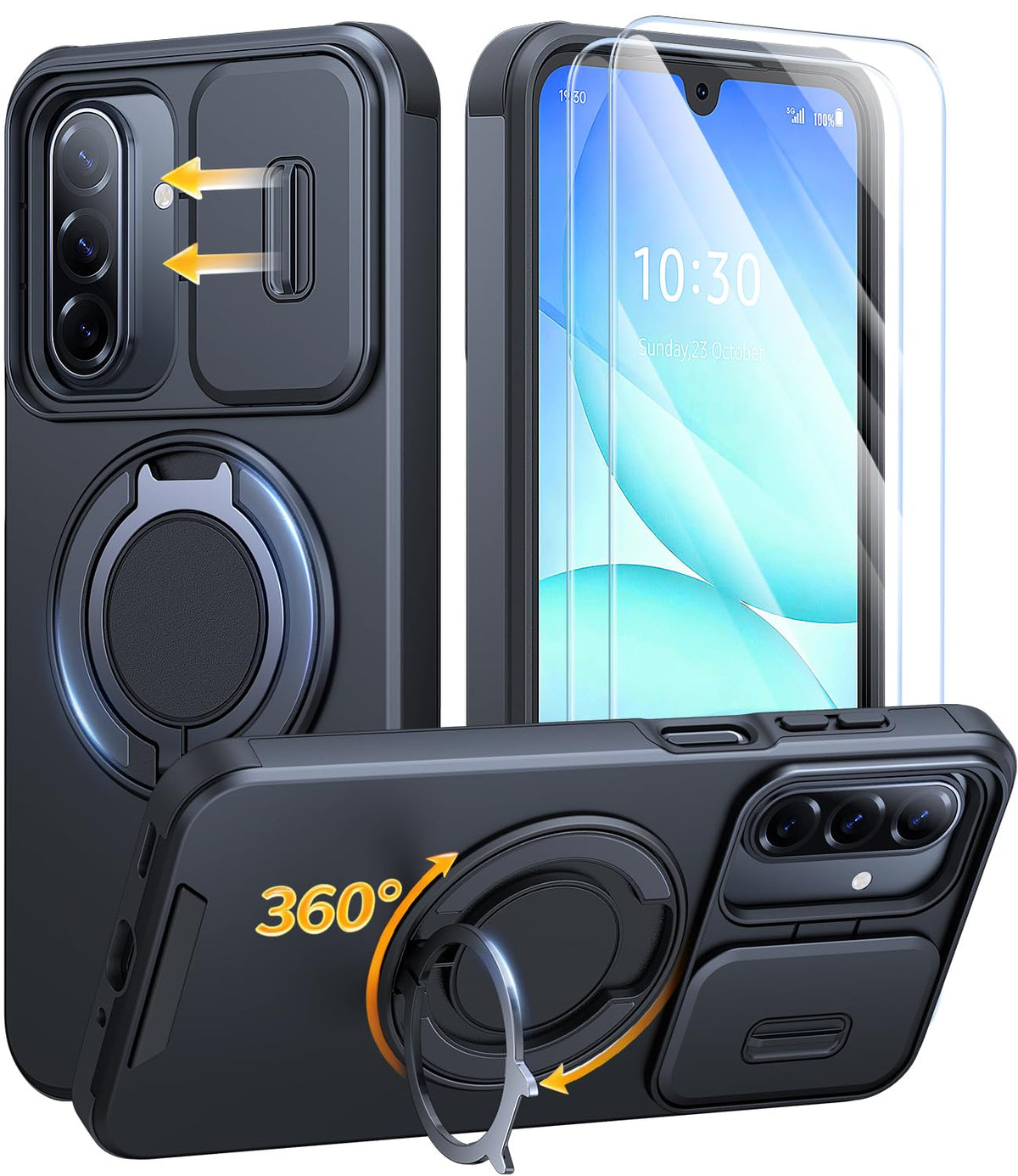 JAME Galaxy A16/A17 case ring stand for hands-free viewing