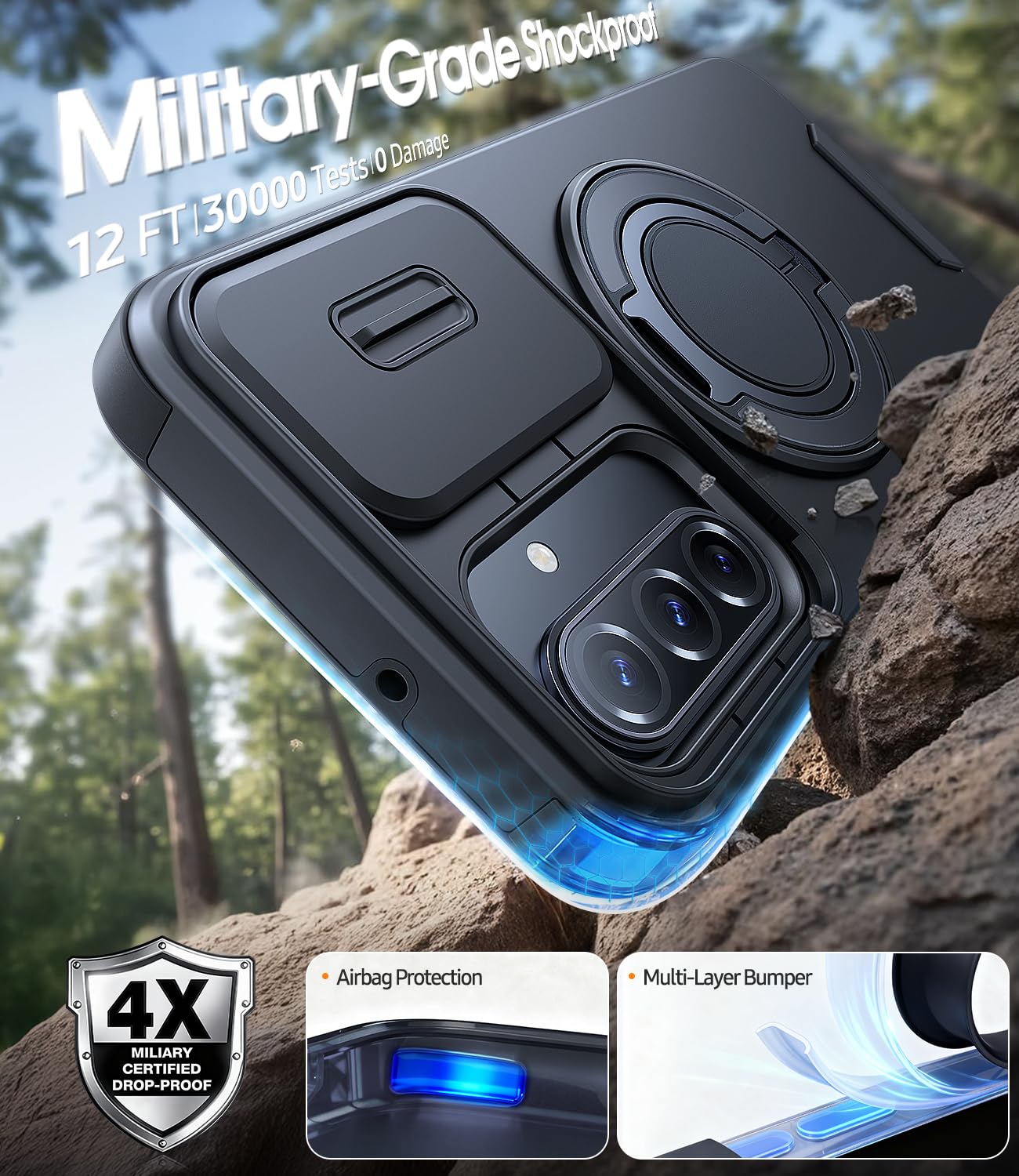 JAME Galaxy A16/A17 case shockproof back and soft inner layer