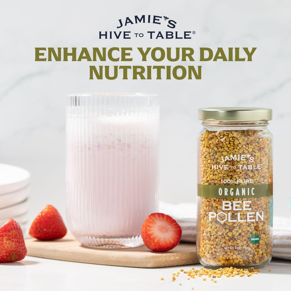 Gluten-free Jamie’s Hive to Table bee pollen suitable for daily use.