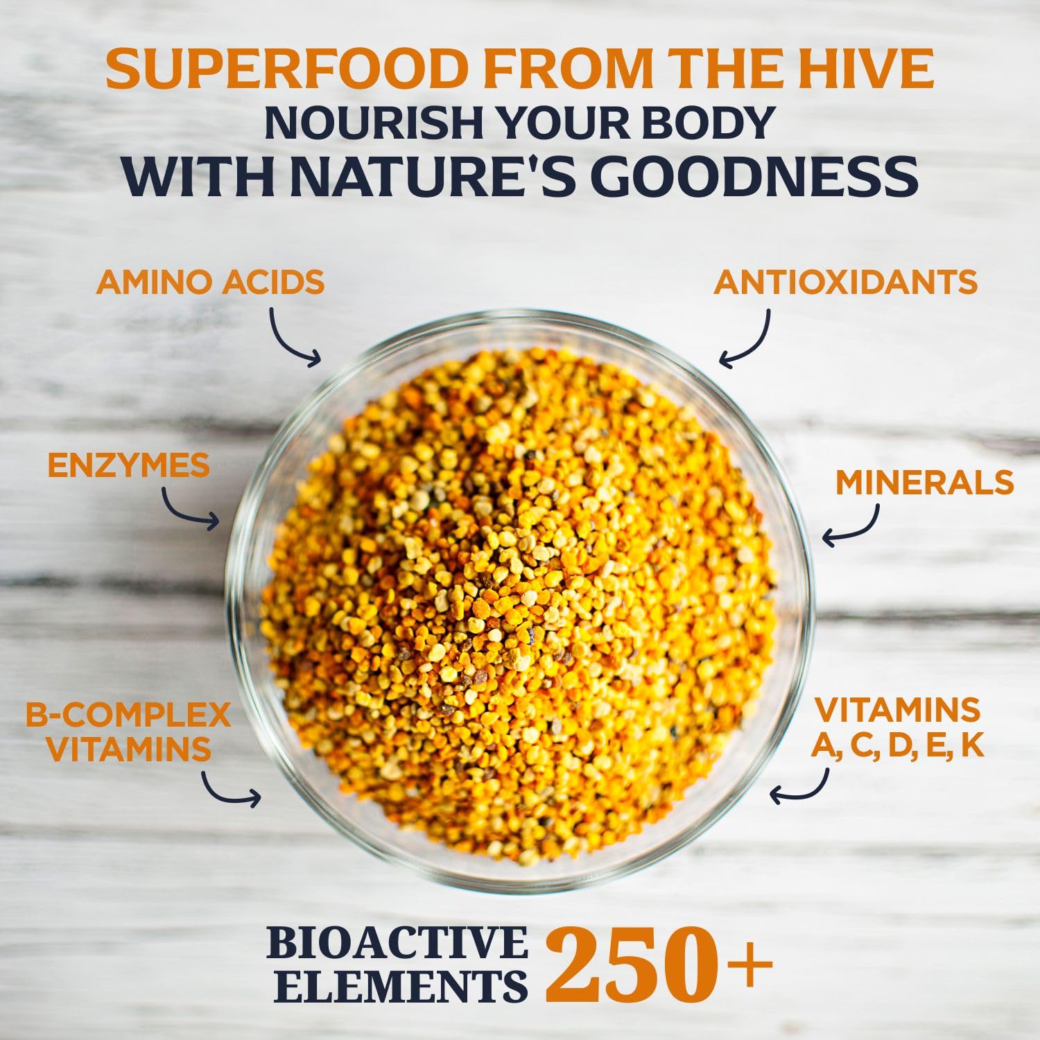Jamie’s Hive to Table bee pollen on yogurt with toppings