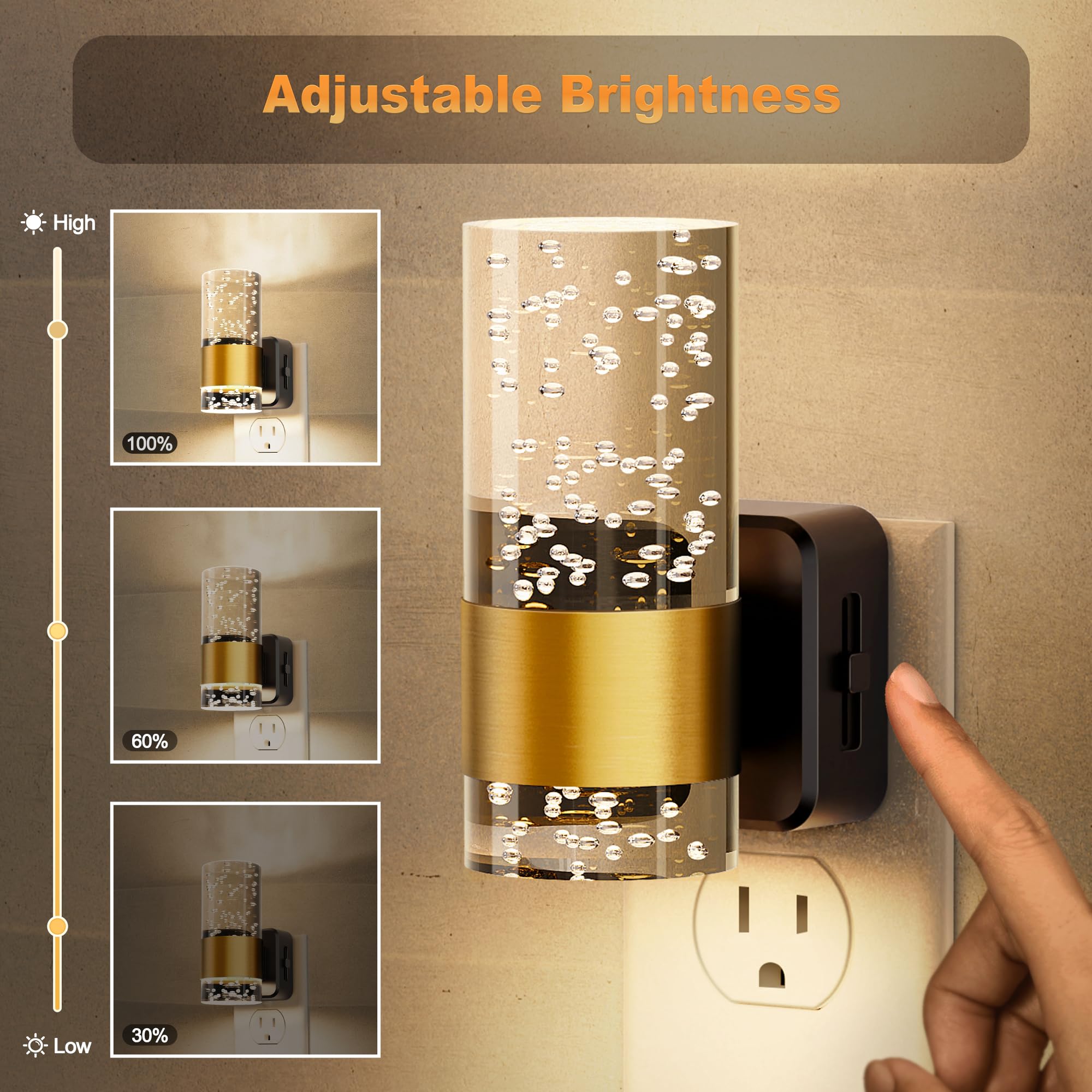 JandCase auto-sensor night light activates in dim rooms for hands-free use