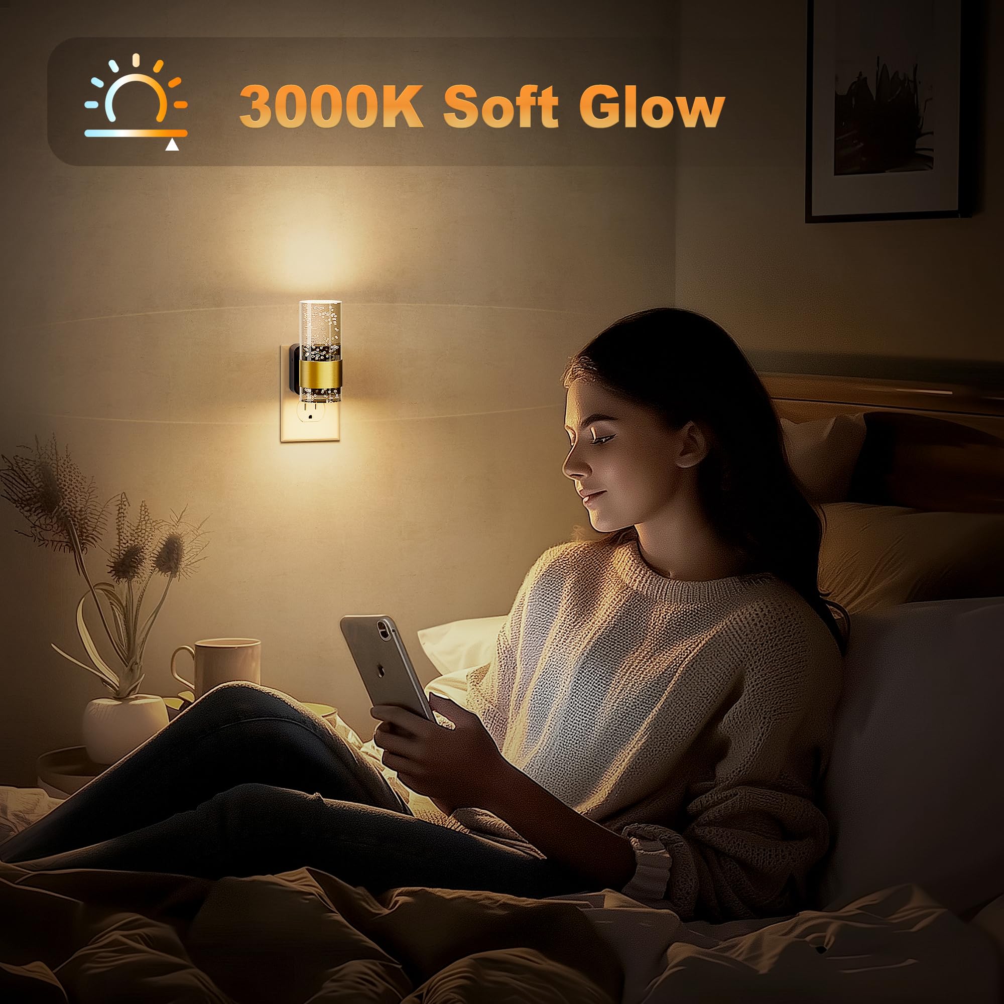 JandCase night light features a gold ring design for elegant decor
