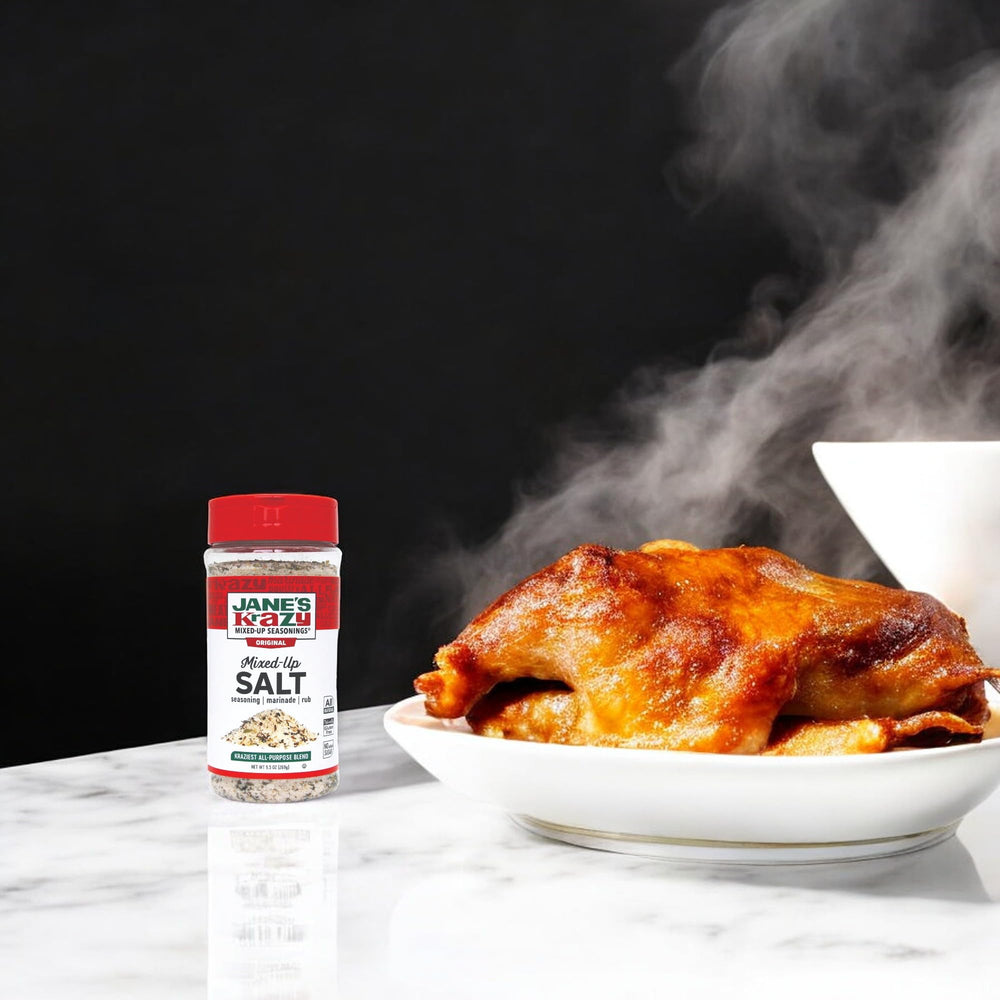 9.5-ounce jar of Jane's Krazy Seasonings for family meals.
