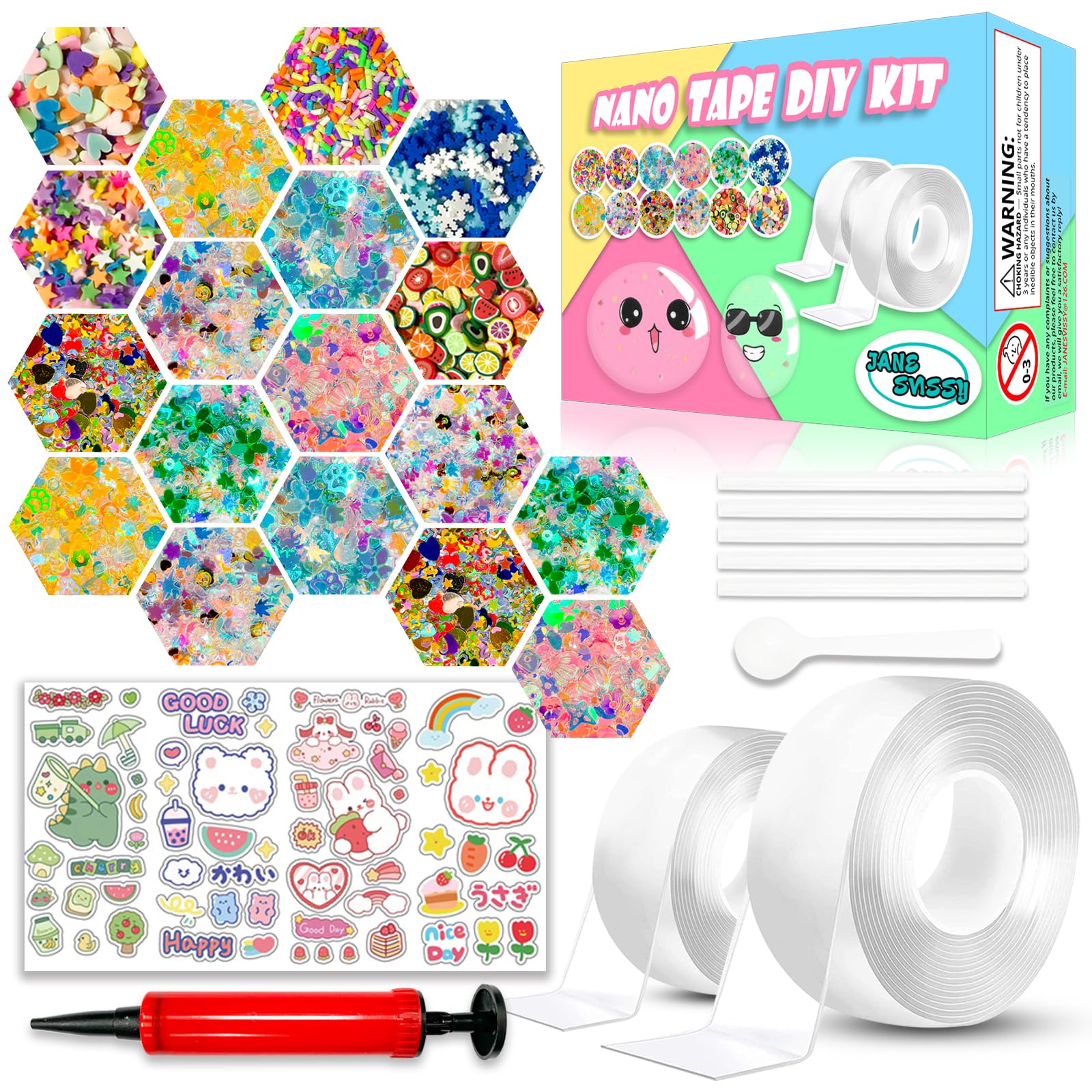 JANESVISSY Nano Tape Bubble Kit with 2-inch tape for creative bubbles