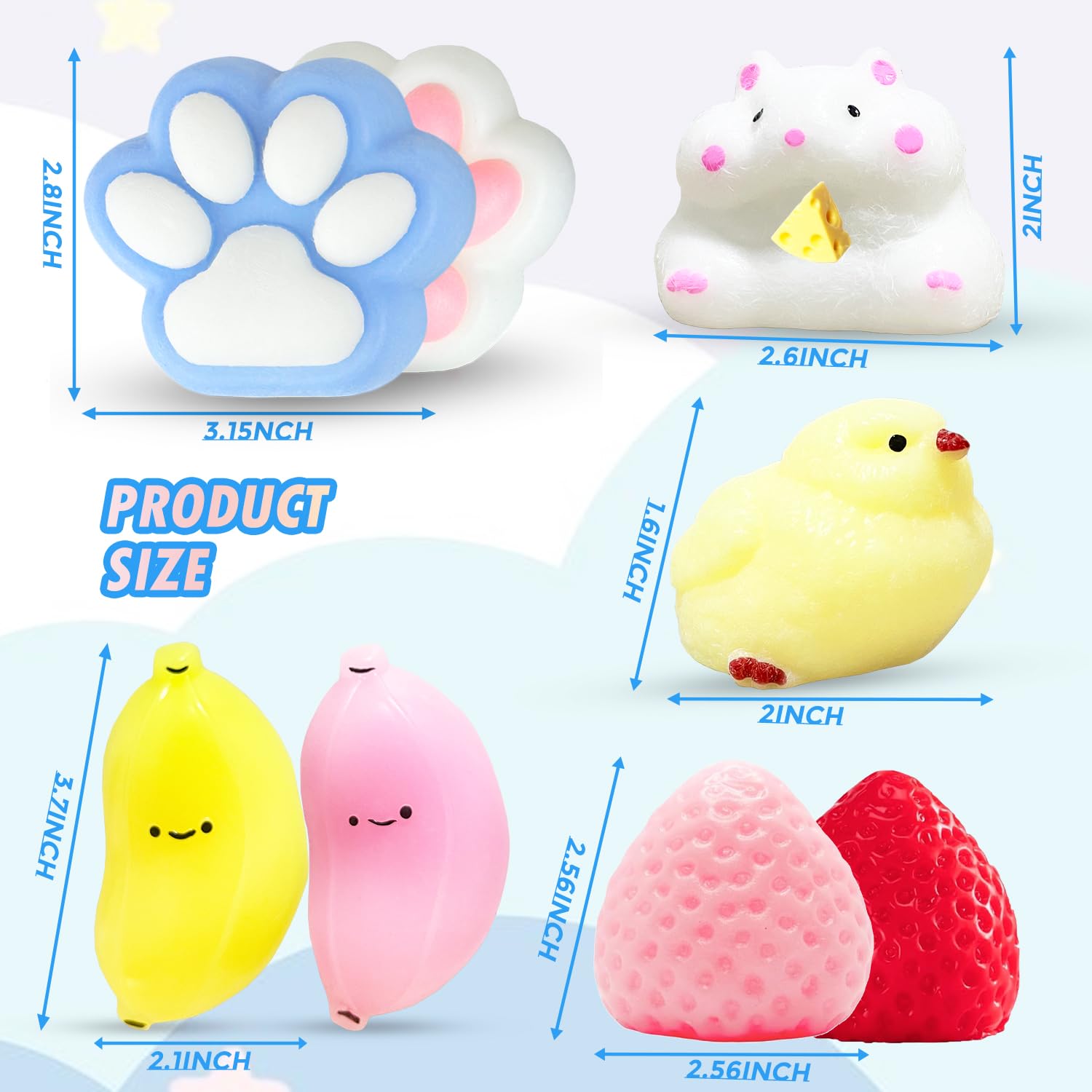 JANESVISSY Taba squishies strawberry second view for tactile fun and concentration.