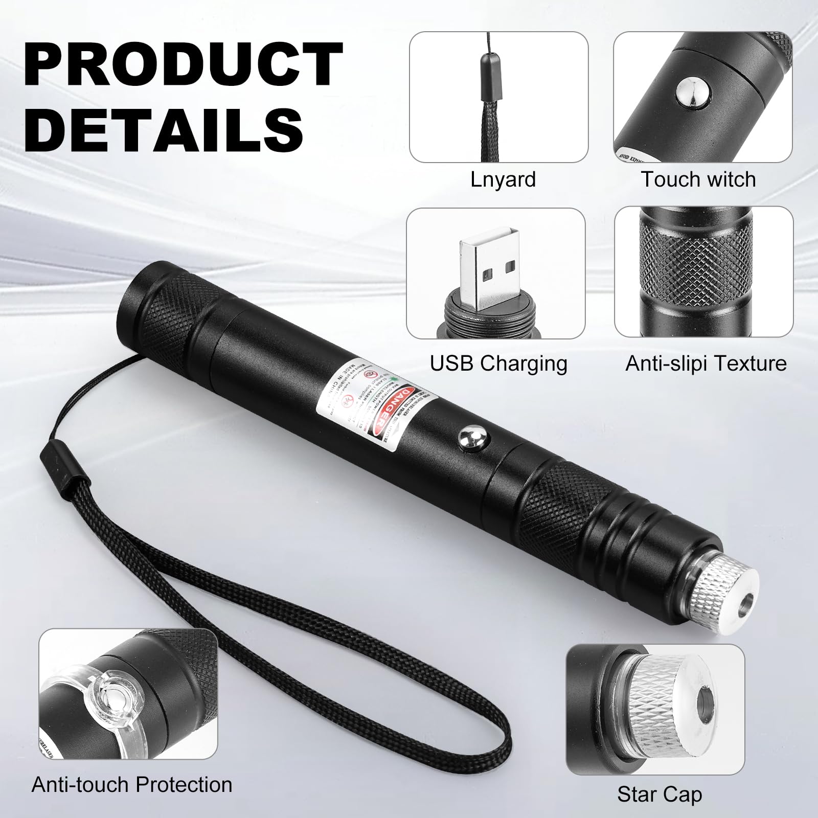 JANHER aluminum alloy body with matte finish for durable handling.