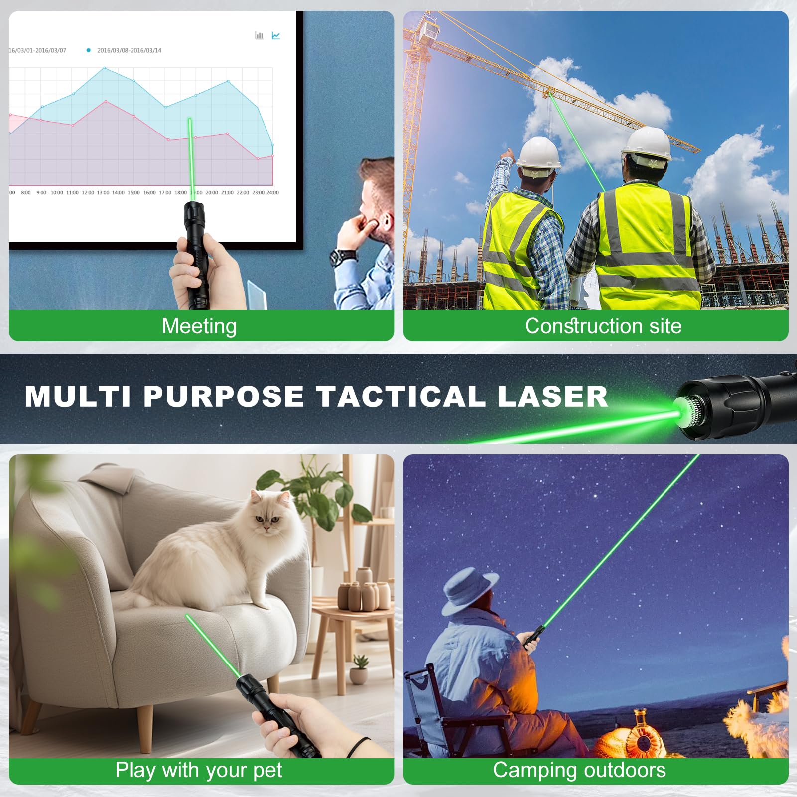 JANHER Green Laser Pointer in use for outdoor demonstrations