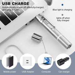 JANHER Laser Pointer charges via USB for quick power boosts.