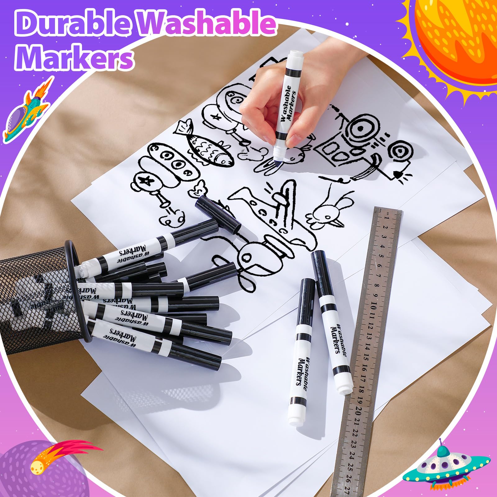 Janjaugh back-to-school gift markers offer safe, creative coloring options.