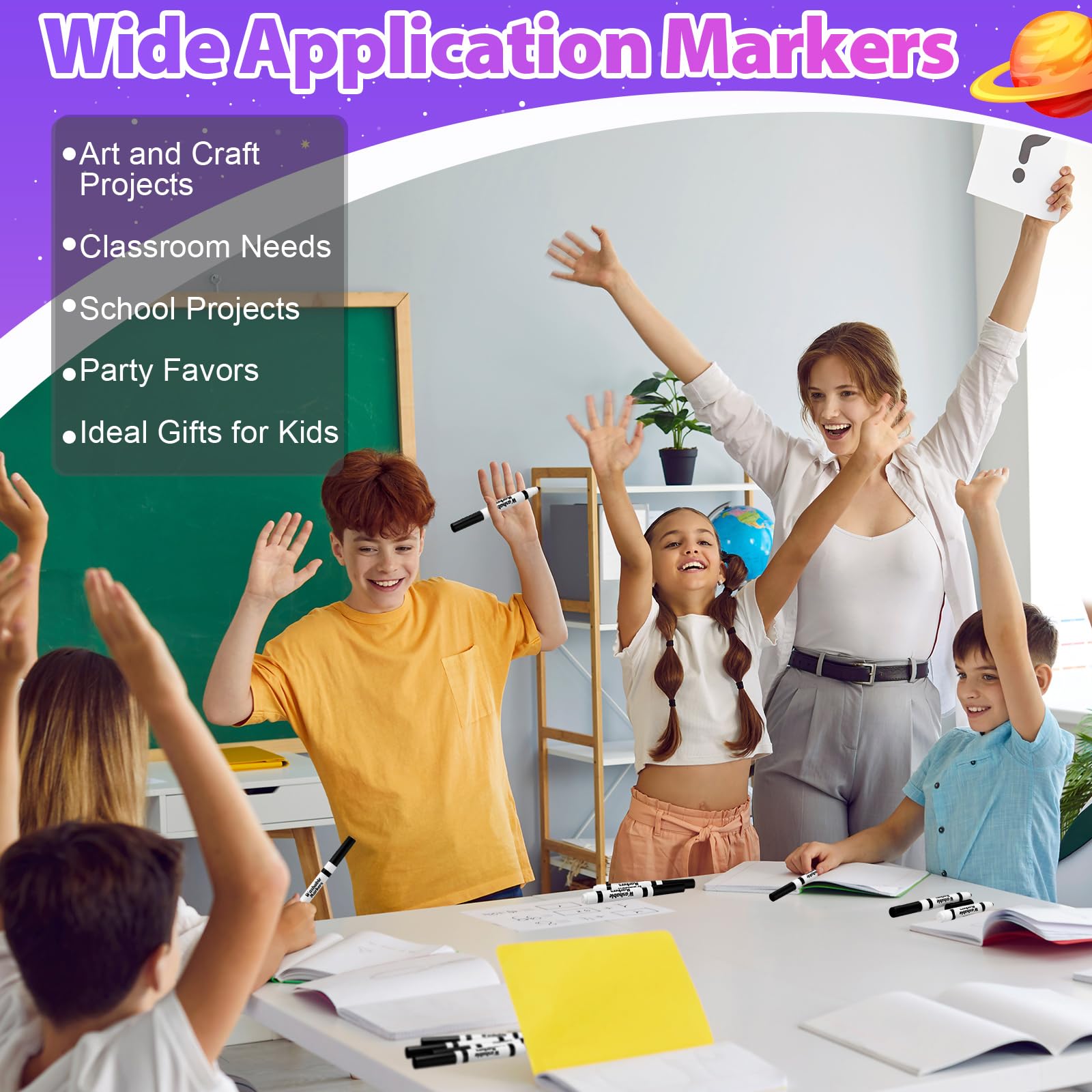 Janjaugh classroom-friendly markers for teachers and students on various projects.