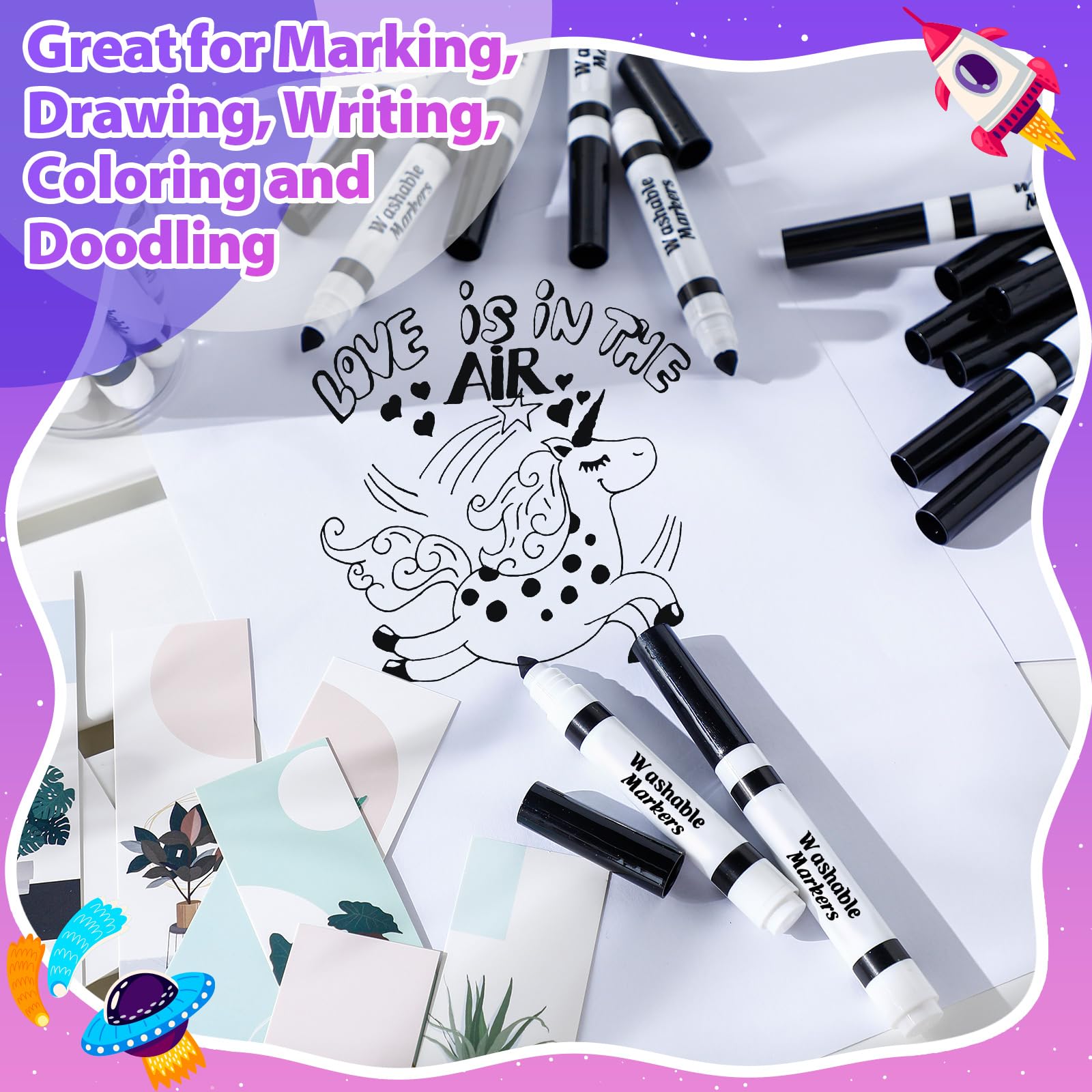 Janjaugh non-toxic odorless markers are safe for children during art activities.