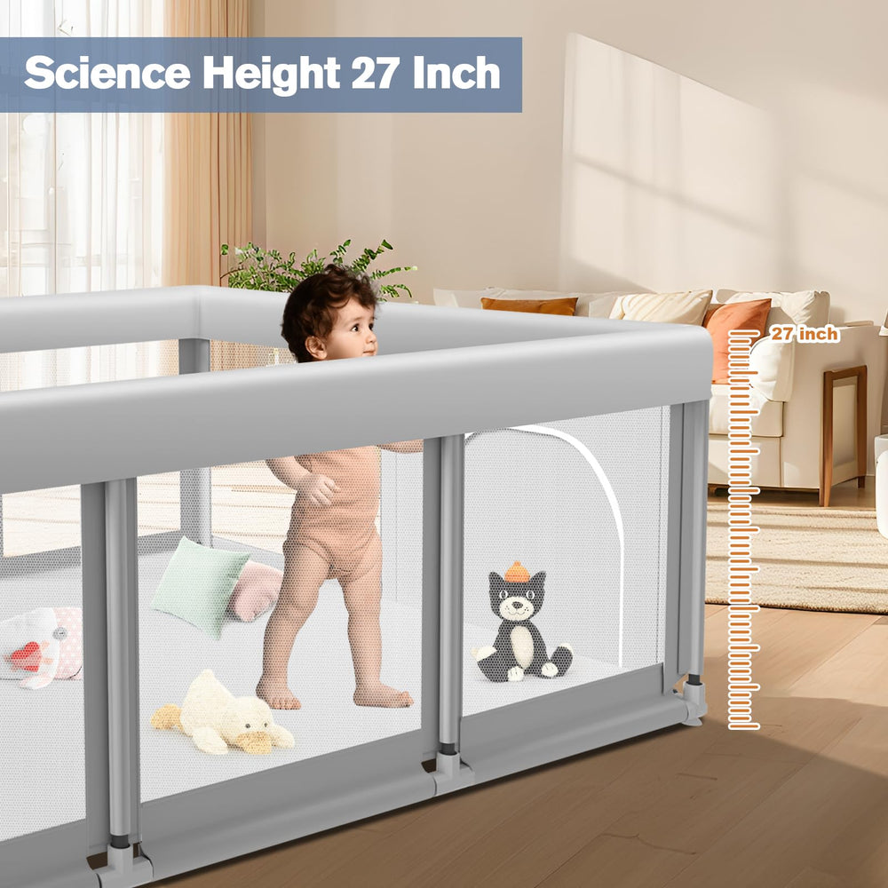 Jaobeem indoor-outdoor playyard setup for versatile use with toddlers.