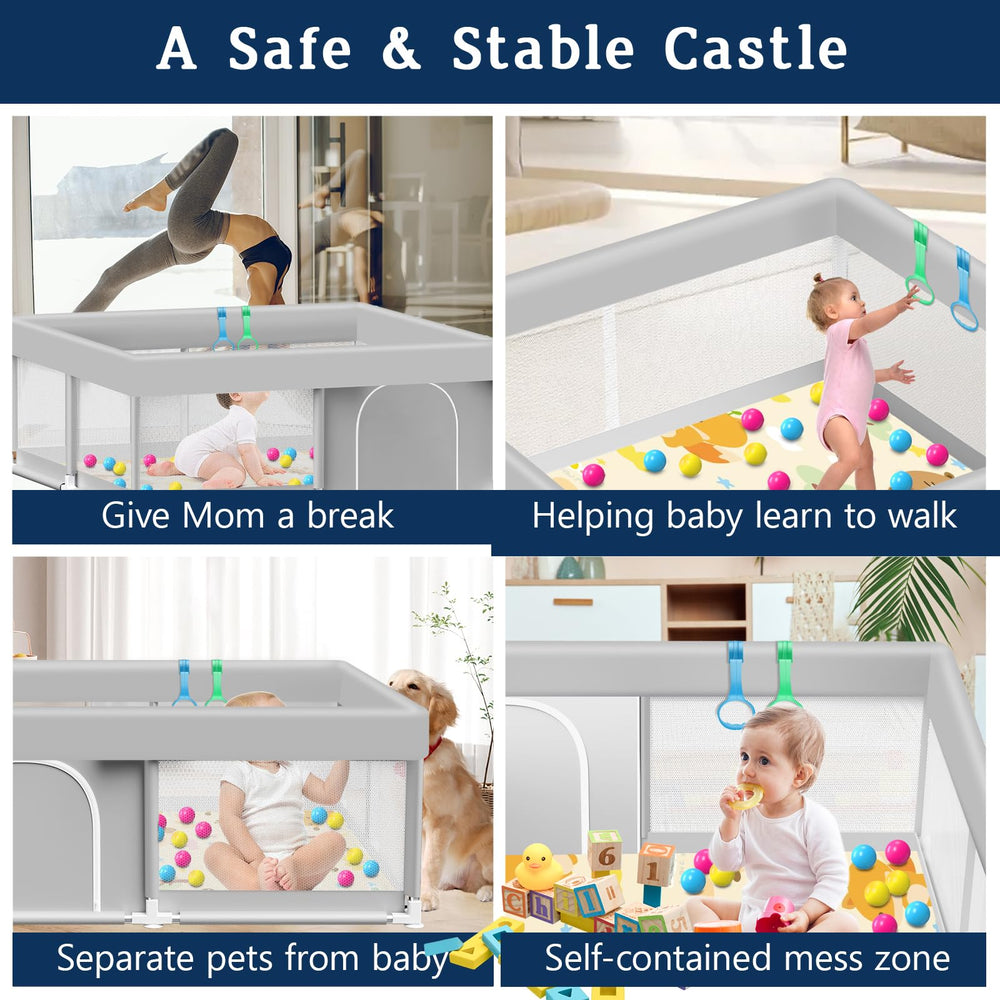Jaobeem indoor playpen creates a roomy, contained space for safe exploration.