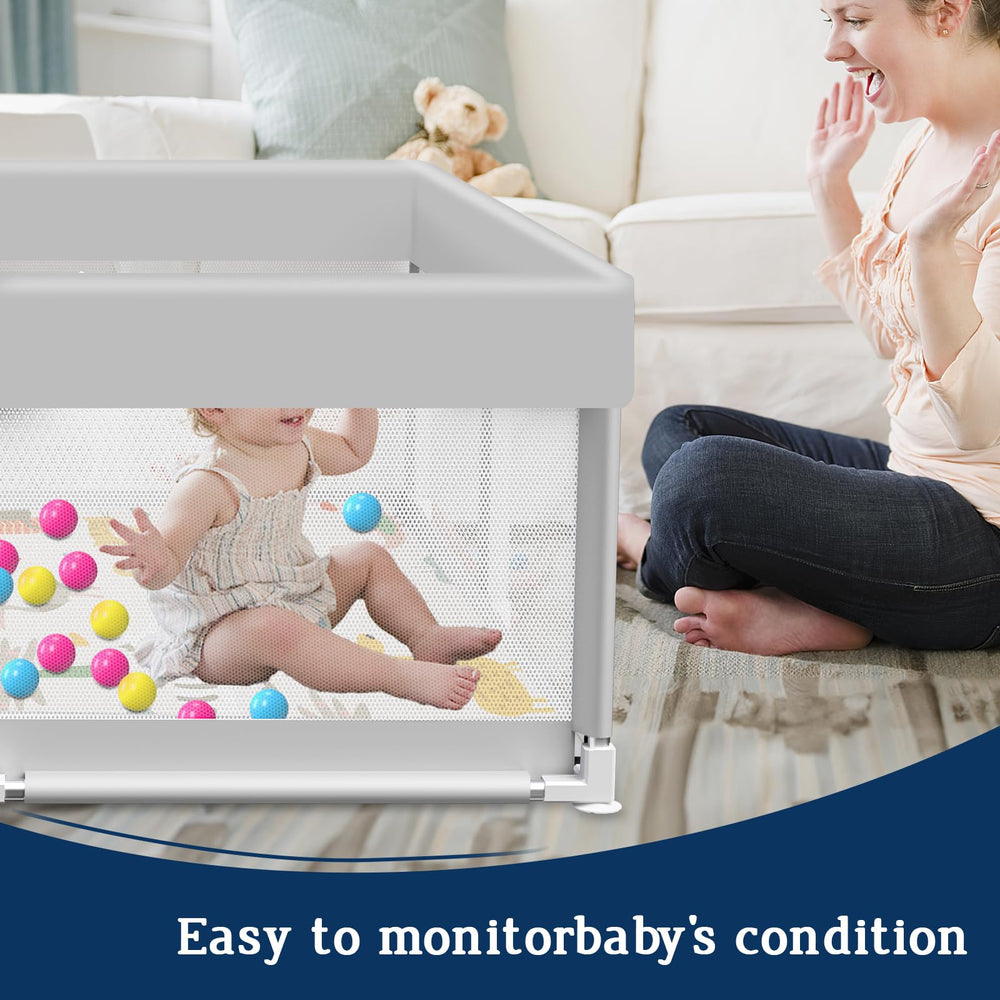 Jaobeem playpen 360-degree visibility enables constant supervision