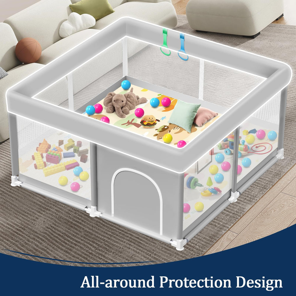 Jaobeem playpen anti-slip cups keep the enclosure steady during playtime.