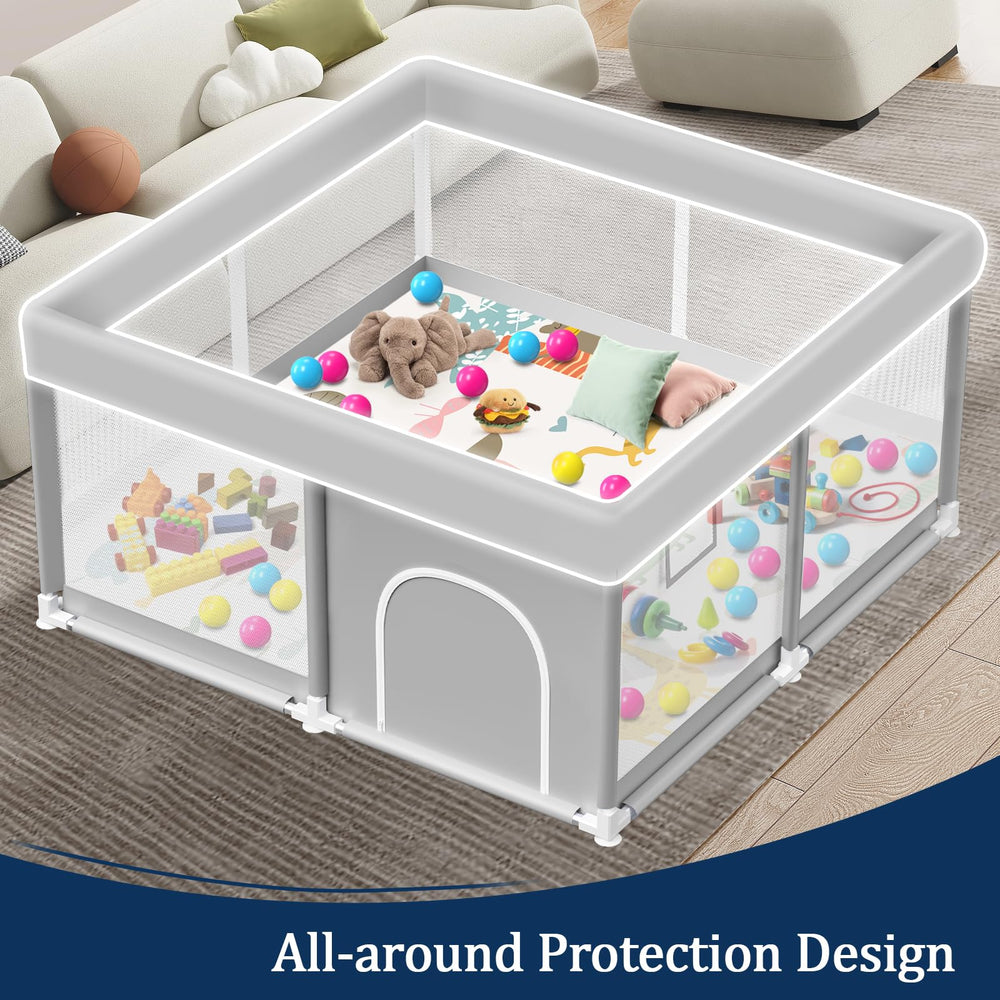 Jaobeem playpen anti-slip suction cups keep it steady
