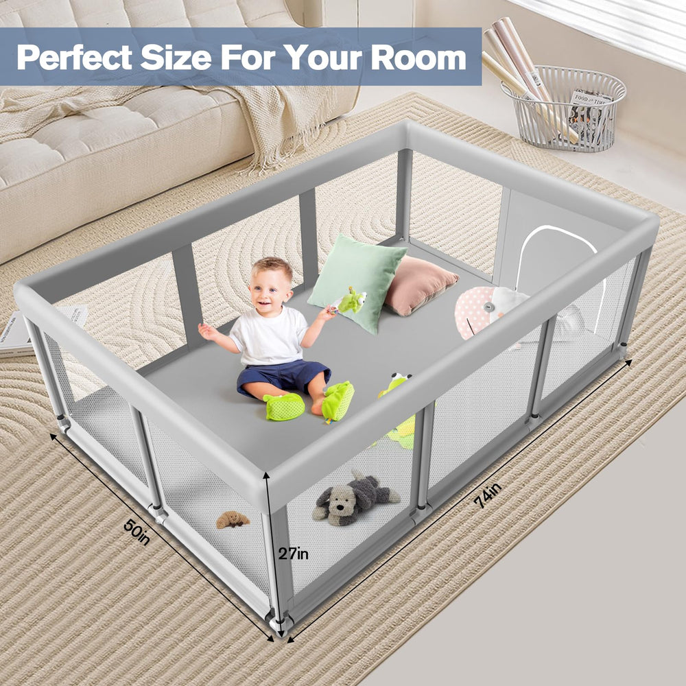 Jaobeem spacious baby playpen enables confident exploration and growth.